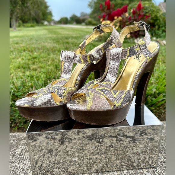Carlos Santana!😎Platform Cavort snakeskin heels/size-7.5 - Picture 4 of 14